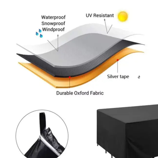 

Чехол для обеденного стола на открытом воздухе, чехол для внешнего стола, водонепроницаемый чехол для стола, чехол для стула 5-размера, пылезащитный чехол для дивана и стола