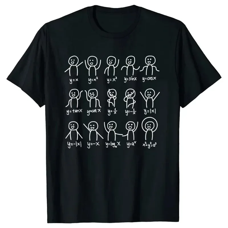 Fun graphics math equations Algebraic dance figures Street unique birthday gift Summer Men Women universal crewneck T-shirt
