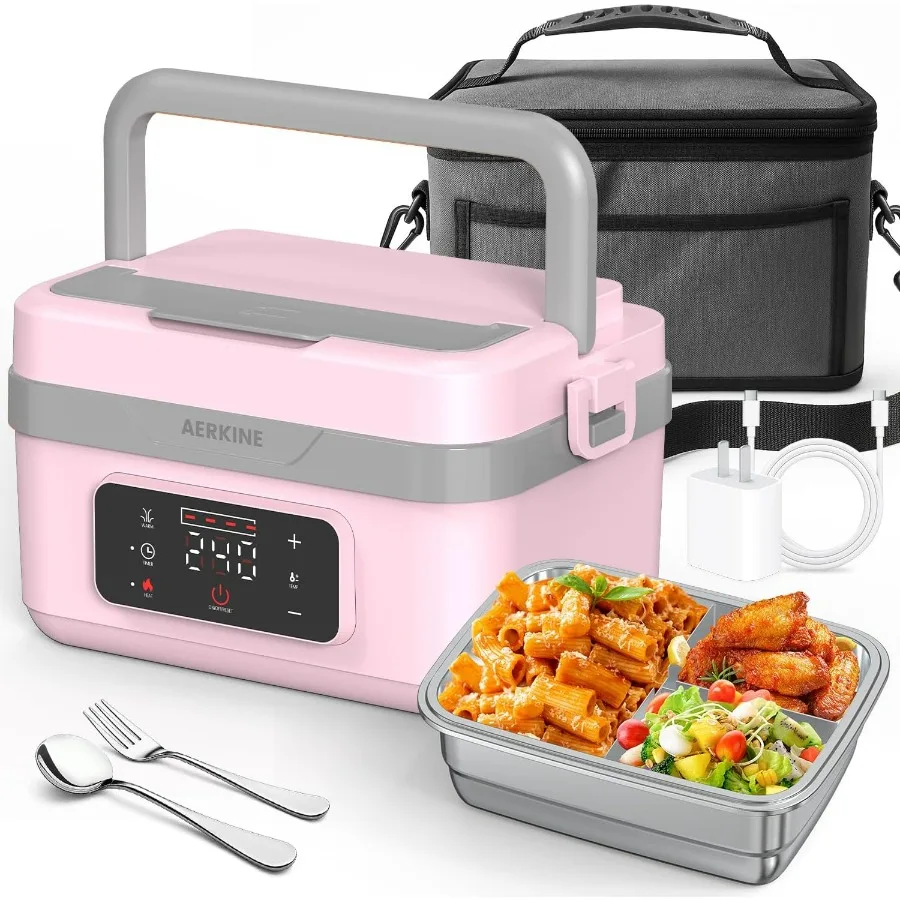 

Electric Lunch Box For Adults - Rechargeable 75W Self-Heating Food Warmer with 1.5L Stainless Steel Container, Heated Lunch Box
