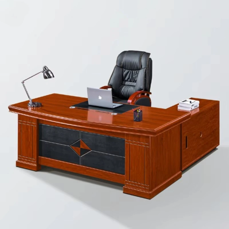 Extendable Wooden and Steel Furniture Ergonomic Design for Villa Use Modern Executive Office Desk
