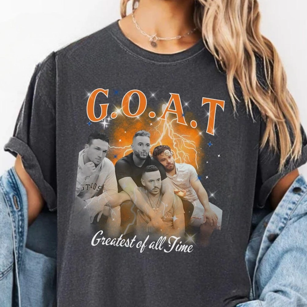 G.O.A.T Jugadores de béisbol Foto vintage Gráfico Camiseta de béisbol Astro Sports Team HTown Camiseta de béisbol Regalo para béisbol de Houston