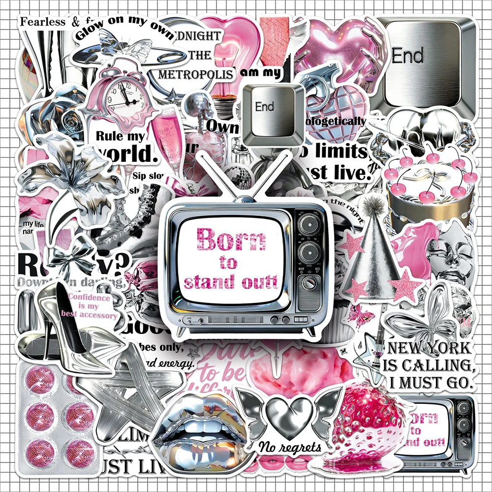 Laptop Accessories Girly - 10/30/50 Buah Stiker Kartun Gadis Keberuntungan
