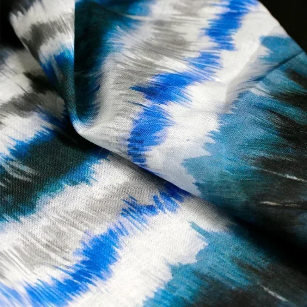 

Синий Белый Tie Dye Ткань Сценический Дизайн Diy Шитье Одежды Выпускной Дизайнер Ткани Ткань на метр Материал