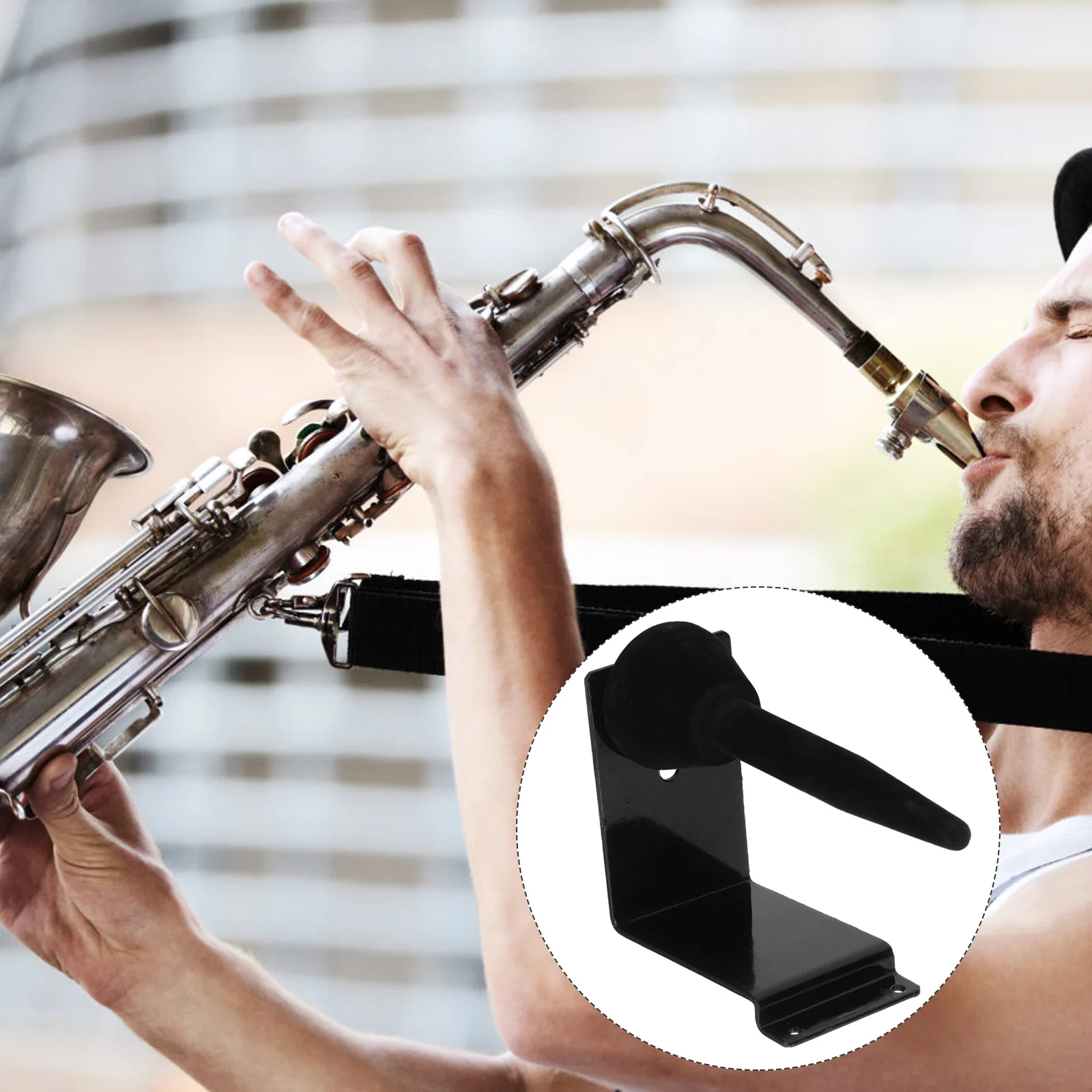 

Flute Saxophone Wall Mount Holder Durable Iron Plastic Instrument Stand For Alto Tenor Sax Storage Display Rack Music Room