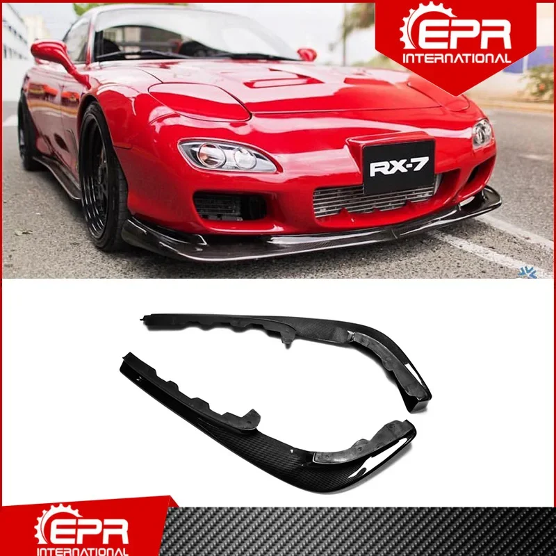 For RX7 FD3S OEM Carbon Fiber Front Lip Trim 2pcs (1993-1999 Model) RX7 Racing Part Body Kit FD3S Accessories Front Lip Splitter