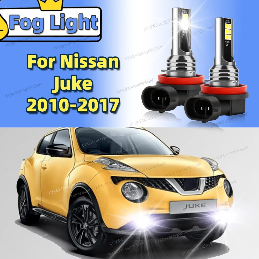 

2Pcs LED Car Front Fog Light Canbus Lamps Bulbs Fit For Nissan Juke 2010 2011 2012 2013 2014 2015 2016 2017 Auto Accessory