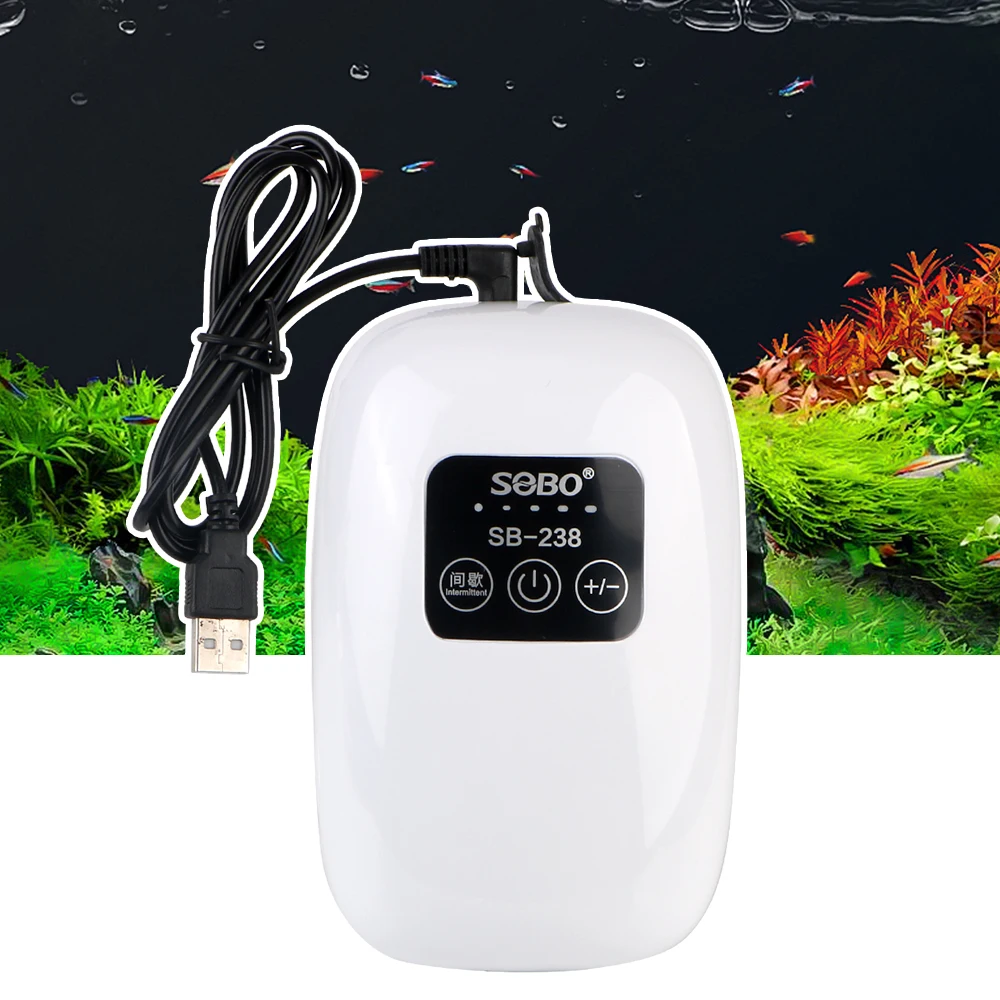 Small Portable Exhaust 4800mAh Aquarium Oxygen Air Pump Compressor Fish Tank Ultra Silent Indoor Outdoor Fishing USB Charging