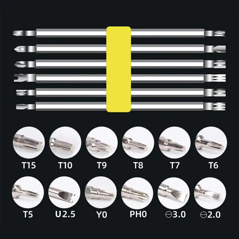 6 in 1 Set Safety Tamper-Proof Magnetic Screwdriver Bit Hex Torx Screwdriver Head Flat Hand Tool