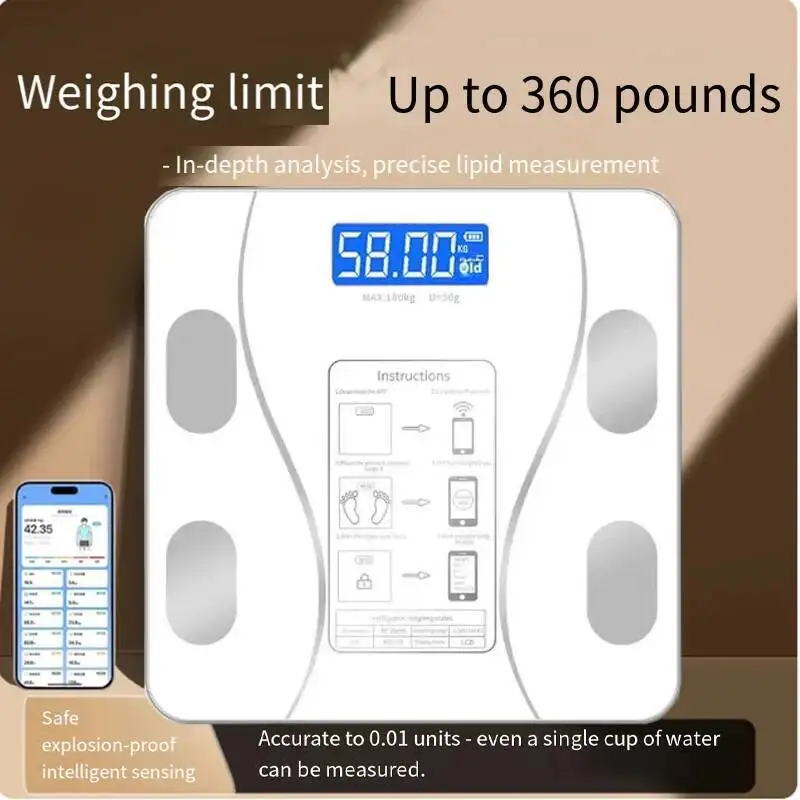 

Intelligent Bluetooth Adult Weight Household Small Body Electronic Scale, Fat Scale