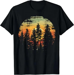 Nature Lover's Tee - Forest & Sunset T Shirt  Men Clothing Graphic T Shirts Camisas Streetwear Vintage T Shirt Tops