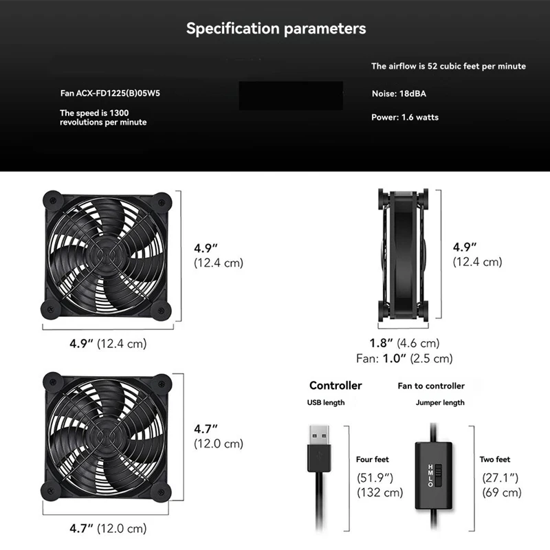 120mm 5V USB Exhaust Cooling Fan with Metal Mesh Foot Mat for Router TV-Box Optical Modem Amplifier Router