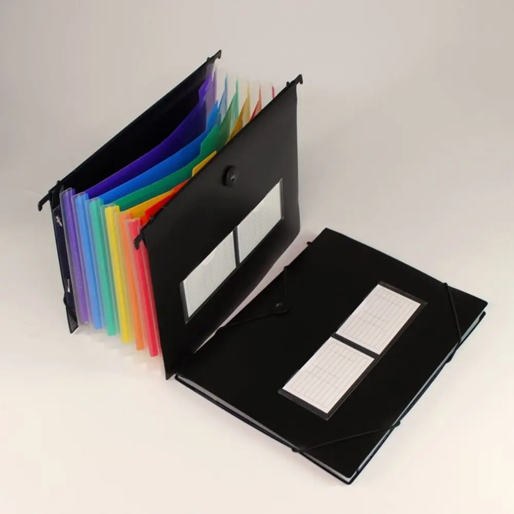 B5 Expanding File Folder Transparent Envelopes Elastic Closure Hanging File Folders with Multi-Color Tabs Plastic