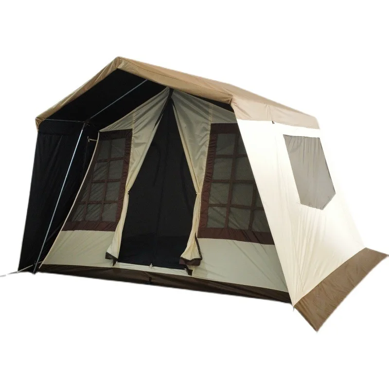 

h Quality 5-8 Person Camping Tent Thickened Brown Prevent Rainstorm Outdoor Hiking Large Family Inflatable Camping Tentscustom