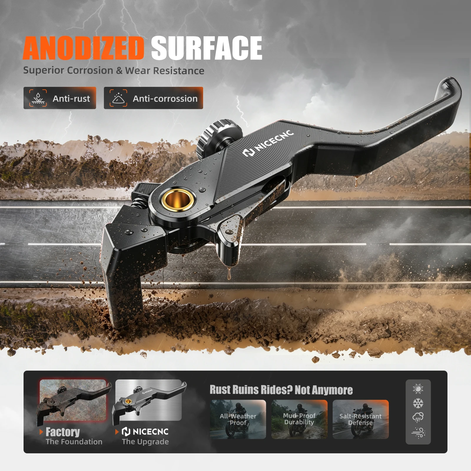 NICECNC Kurzer Vorderradbremshebel Zwei-Finger-Bremshebel für Honda CRF1100L Africa Twin 2025 2019-2026 Africa Twin CRF1100L 2025 2024 – Detail 7