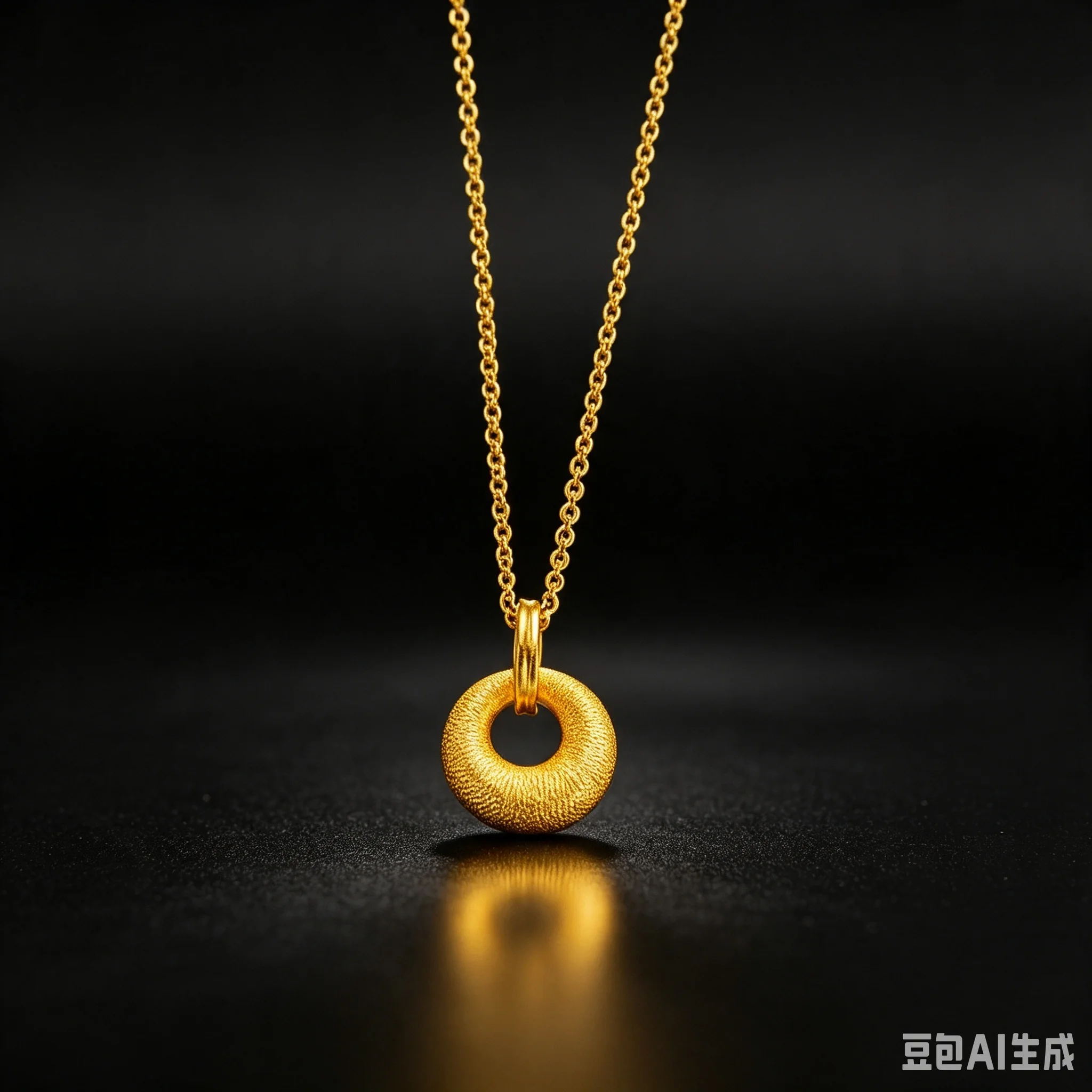 Pure Gold real gold Women's Brushed Small Gold Pendant Necklace Giving gift for friend