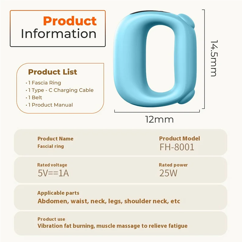 BAAO-Fascia Ring Shock Massager Yoga Ring Mini Shaker Massager جهاز تدليك لاسترخاء العضلات