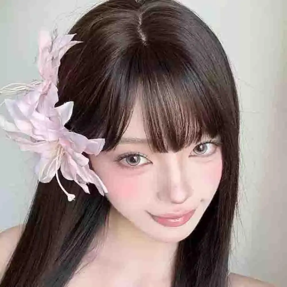 

Разноцветные заколки для волос с большими богемными цветами лилии, пляжные заколки для волос с гавайскими цветами для невесты, свадебные заколки, аксессуары для волос