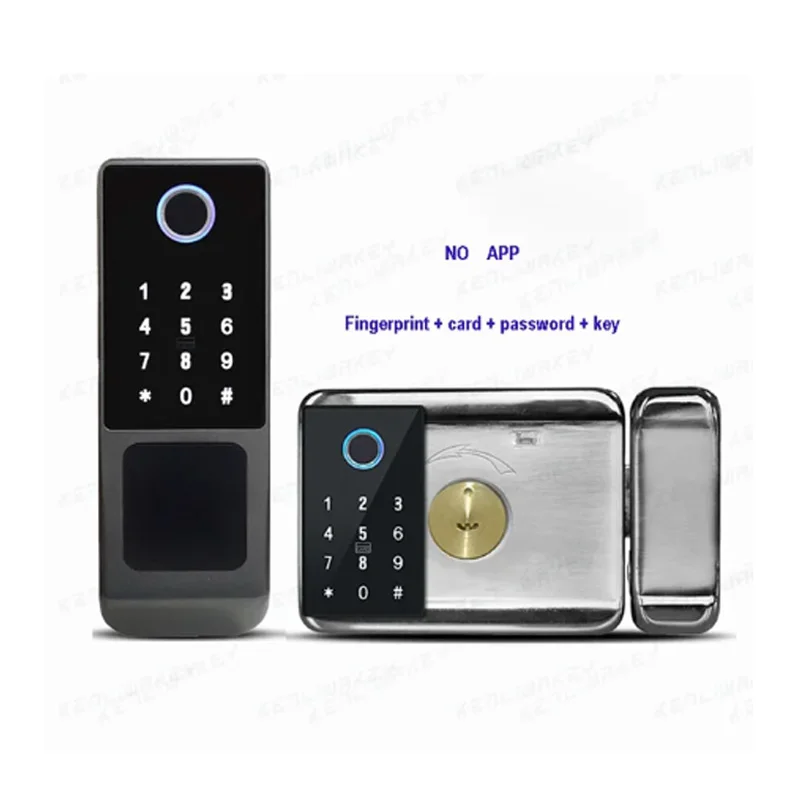 Tuya Smart Lock Waterproof Wifi Fingerprint Rim Lock Smart Card Digital Code Electronic Door Lock For Home Securityise Mortise