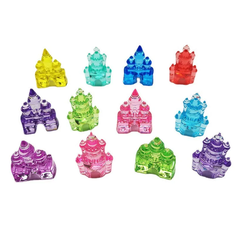 10pcs/set 43*32*12mm Acrylic Colorful Castle Model For Board Game House Accessories