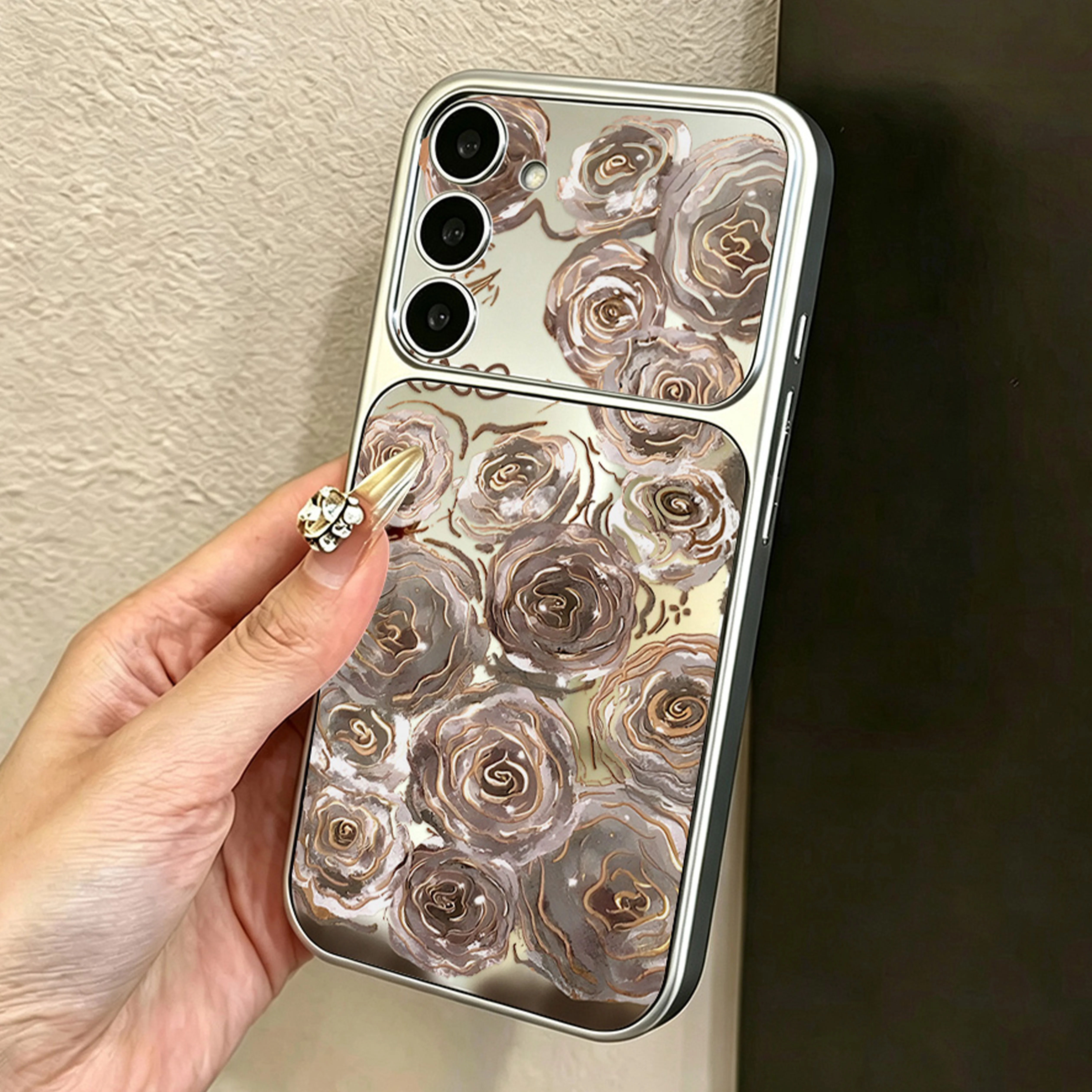 Luxury Plating Irregular Rose Case For Samsung Galaxy S23 S24 S25 FE S26 Ultra Case A57 A56 A55 A54 A37 A36 5G A26 A17 A07 Cover