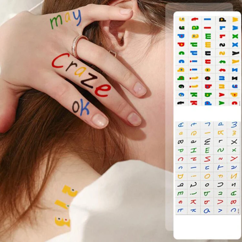 Temporary Tattoo Stickers Colorful Number Finger Face Hand Arm Body Art Fake Tattoo Decals DIY Adhesive Makeup Tattoo Decors