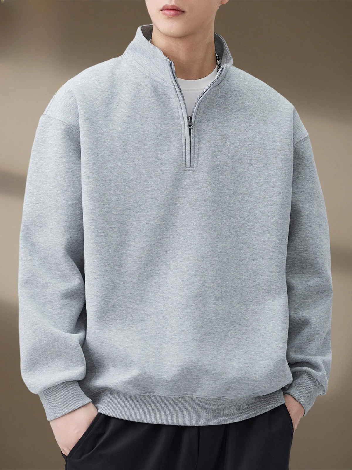 

Мужская толстовка с капюшоном на молнии, осенняя новинка 2025 года, повседневная универсальная базовая модель свободного кроя с длинным рукавом из хлопка