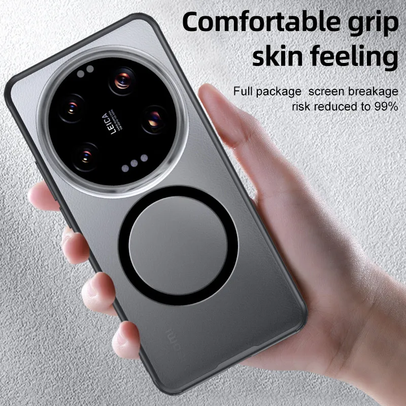 Transparent Magnetic Ice Crystal Armor Phone Case For Xiaomi 15 Ultra 15 Pro Lens Camera Full Protective Cover