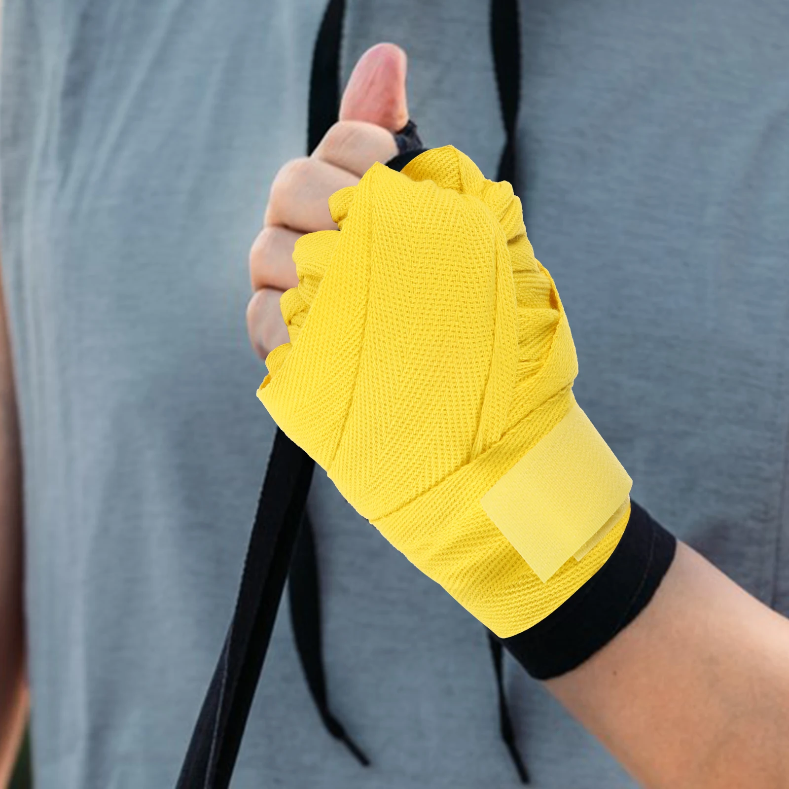 

2pcs Boxing Wraps 5Mx2 5CM Yellow Boxing Protection Wrap Pure Cotton Wrist Guard Straps Martial Arts Fitness Supplies