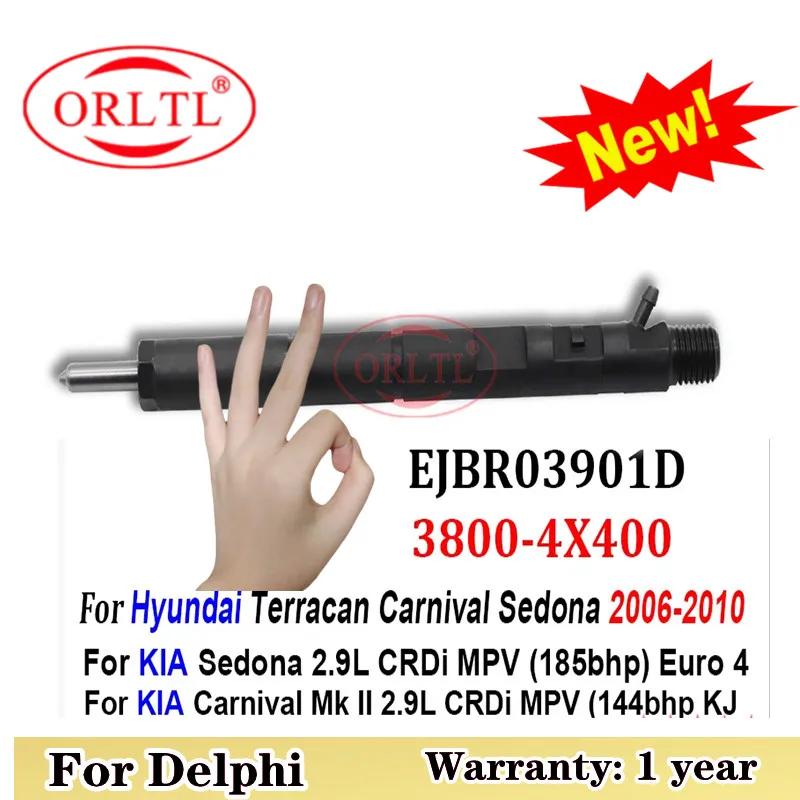 

EJBR03901D 3800-4X400 New Diesel Common Rail Fuel Injector 38004X400 For Hyundai Terracan Kia Carnival Sedona 2006-2010 2.9