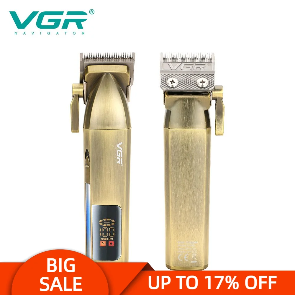 VGR V688 Hair Clipper Professional Personal Care Rechargeable LCD USB Speed Trimmer For Men Barber Haircut Salon Home Vgr 688