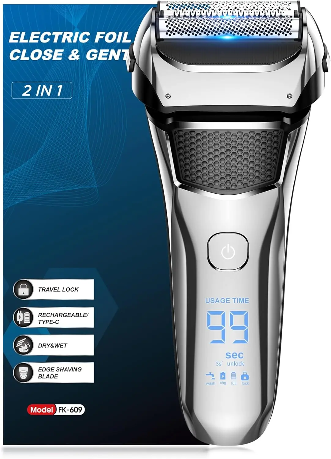 2026 New Upgrade Shavers For Men,Foil Shaver With Floating Blade,100% Waterproof Electric Razor For Men,Precision Beard Trimmer,