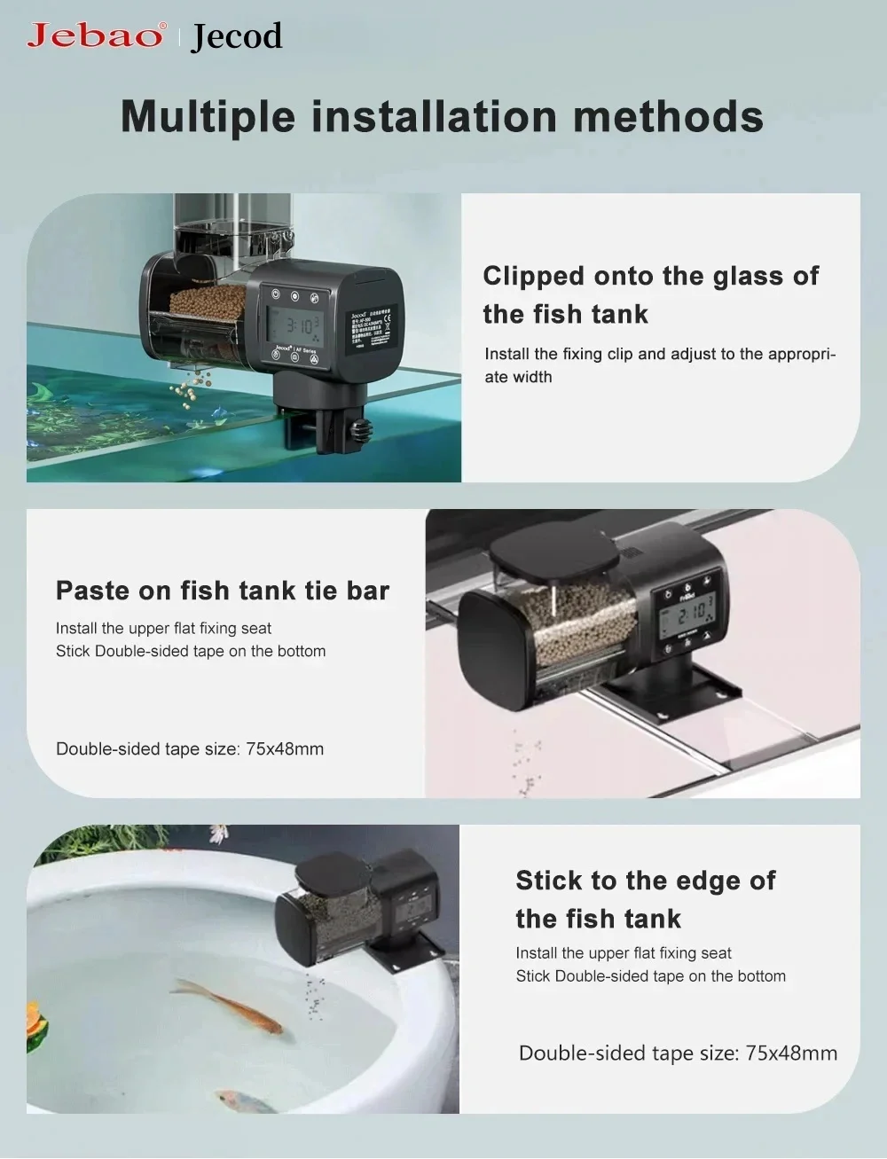 Jebao Jecod Automatischer Digitaler Timer Fischfütterer Intelligentes Aquarium Fischfütterungszubehör – Detail 16