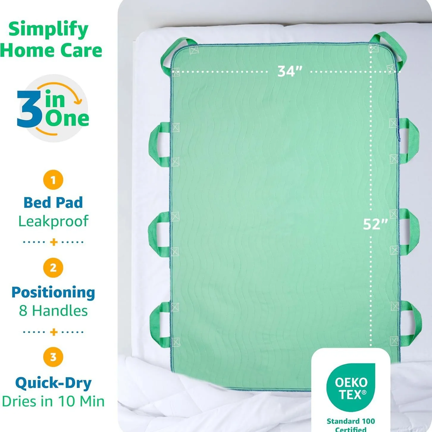 Washable Absorbent Underpad Leakproof Bed Mat Seat Cushion Adult Kids Elderly Pet Home Nursing Incontinence Pee Quick Dry Soft
