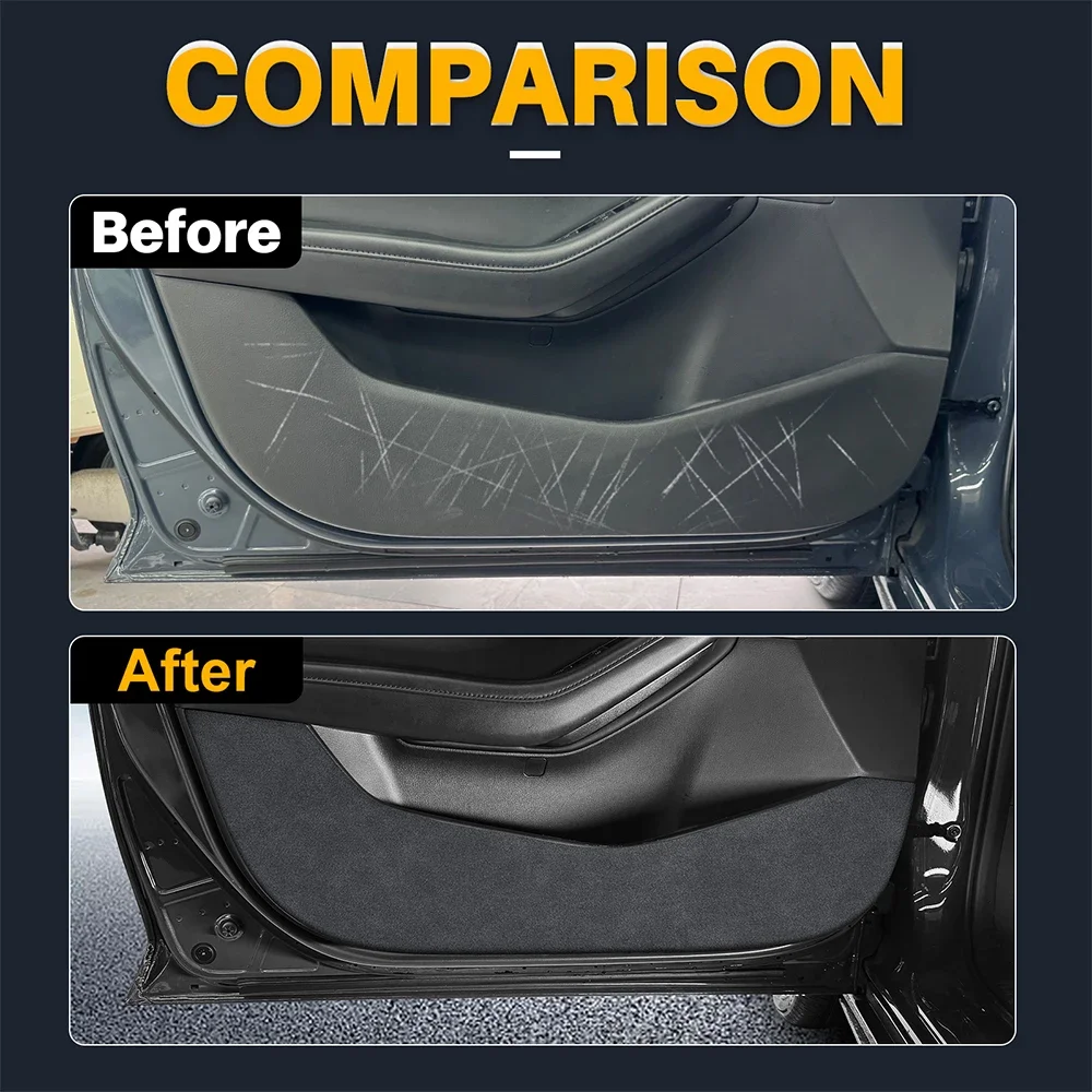 Suede Car Door Anti-kick Pad For Mazda 3 Axela BP 2019 2020 2021 2022 2023 2024 2025 LHD RHD Leather Carbon Mat Protect Interior view 2