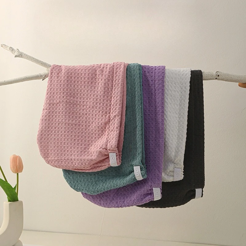 U.S. High-Tech Hair-Drying Cap for Women – Extra-Thick, Super-Absorbent, Quick-Drying Waffle-Weave Bath Cap for Hair Drying