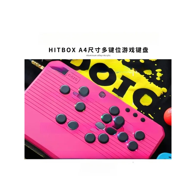 KBGM-H07A Hitbox Street Fighter Six Rocker Aluminum Alloy Gaming Keyboard Support PS5 Switch