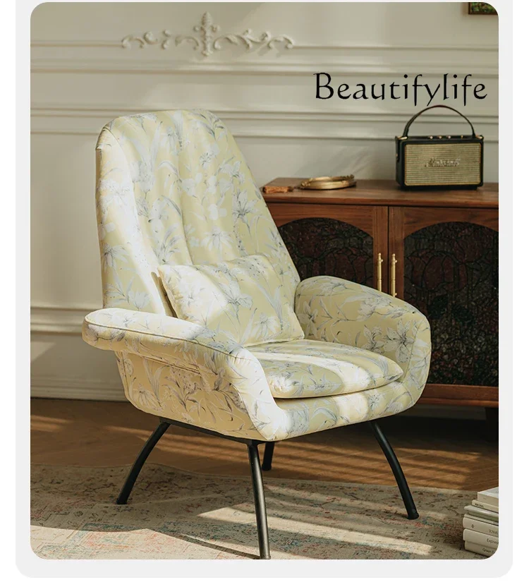 

Single sofa French retro style leisure chair living room balcony home designer high sense