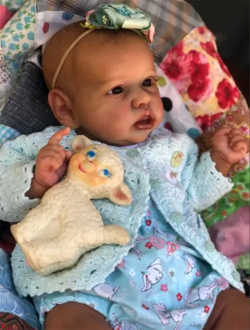 22Inch Saskia Reborn Doll Kit, Unfinished Unpainted DIY Blank Doll Parts, Head+Limbs+Cloth Body+Eyes Reborn Doll Accessories