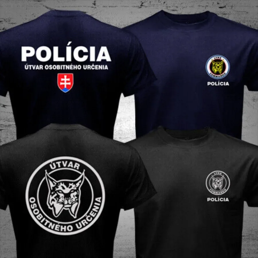 Slovakia Special Forces Tactical Unit Lynx Commando Swat T-shirt Short Sleeve Casual Cotton O-Neck Mens T Shirts