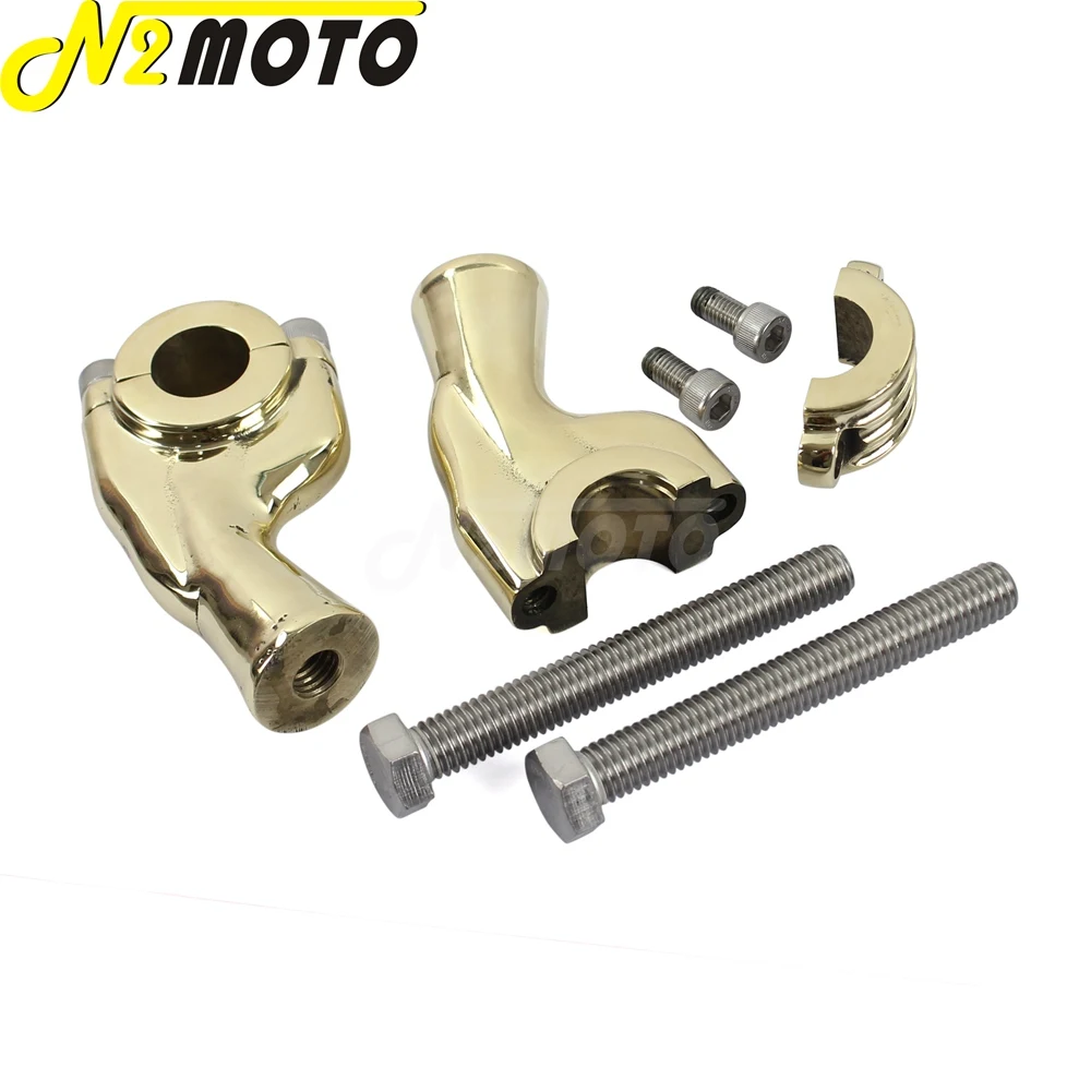 Solid Brass Motorcycles Old School Bent Finned 2-5/8\