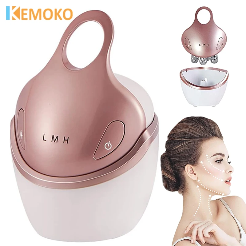 

EMS Face Slimming Roller 4D Face Lift Slimmer Facial Wrinkle Removal Promote Face Cream Absorption Massager Skin Tightening