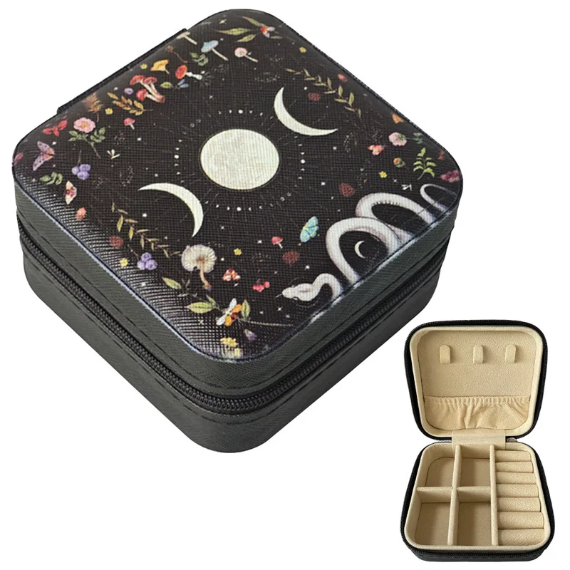 Three phase Moon Crystal Storage Box Dice Coin Color Printing PU Box Ring Necklace Jewelry Box Jewelry Box