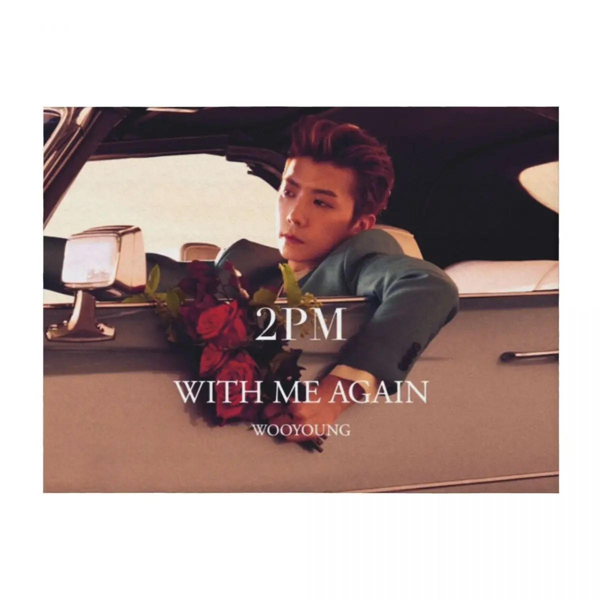 

2PM With Me Again - WOOYOUNG Throw Blanket Camping Plaid on the sofa Soft Beds Blankets