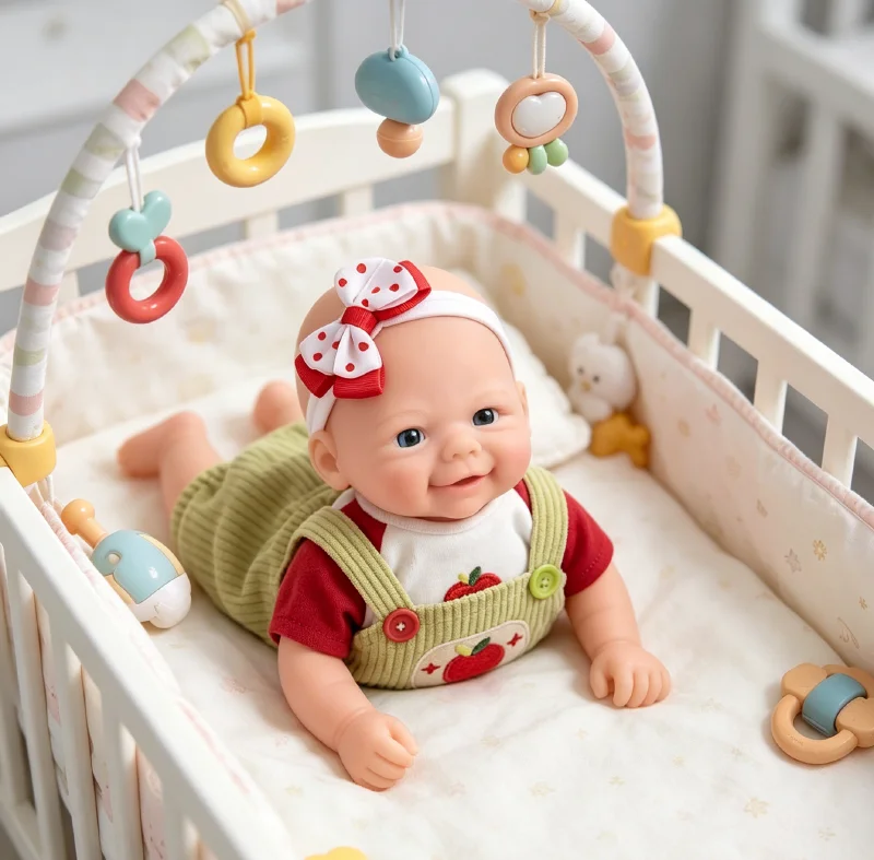 NPK 12inch Reborn Vivienne Silicone Full Solid Flexible Elastic Super Soft Cute Small Size Squish Baby for Birthday