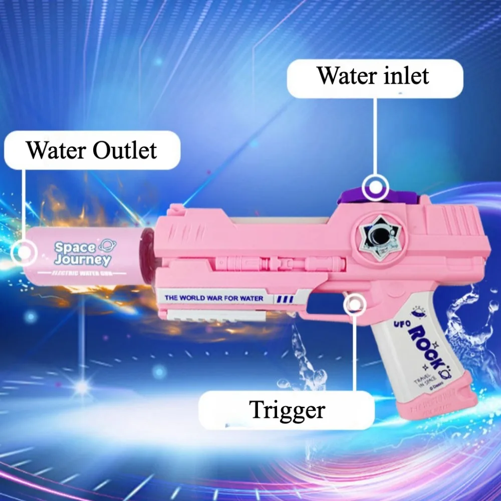 Pistola de água elétrica de alta capacidade, pistola de esguicho com focinho led, flash, verão, piscina ao ar livre, brinquedos de praia para adultos, crianças, presentes