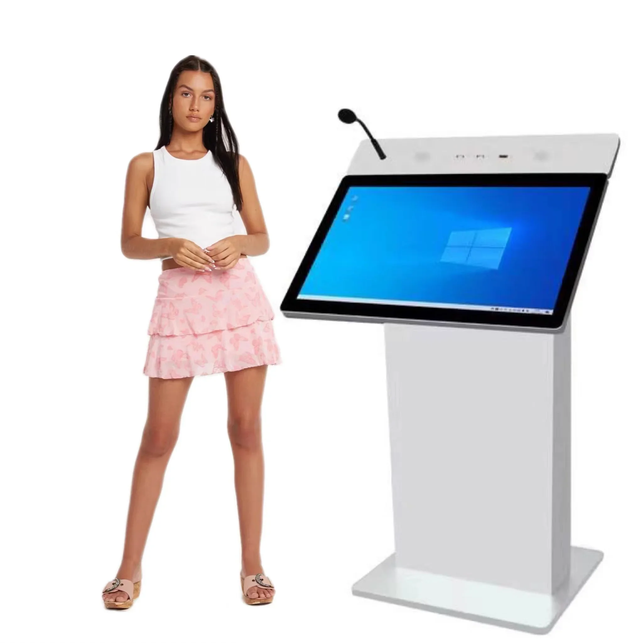 MaiyatangE-podium Para Mobiliario Escolar, Atril Digital Inteligente, Podio Todo en Uno con PC Integrada