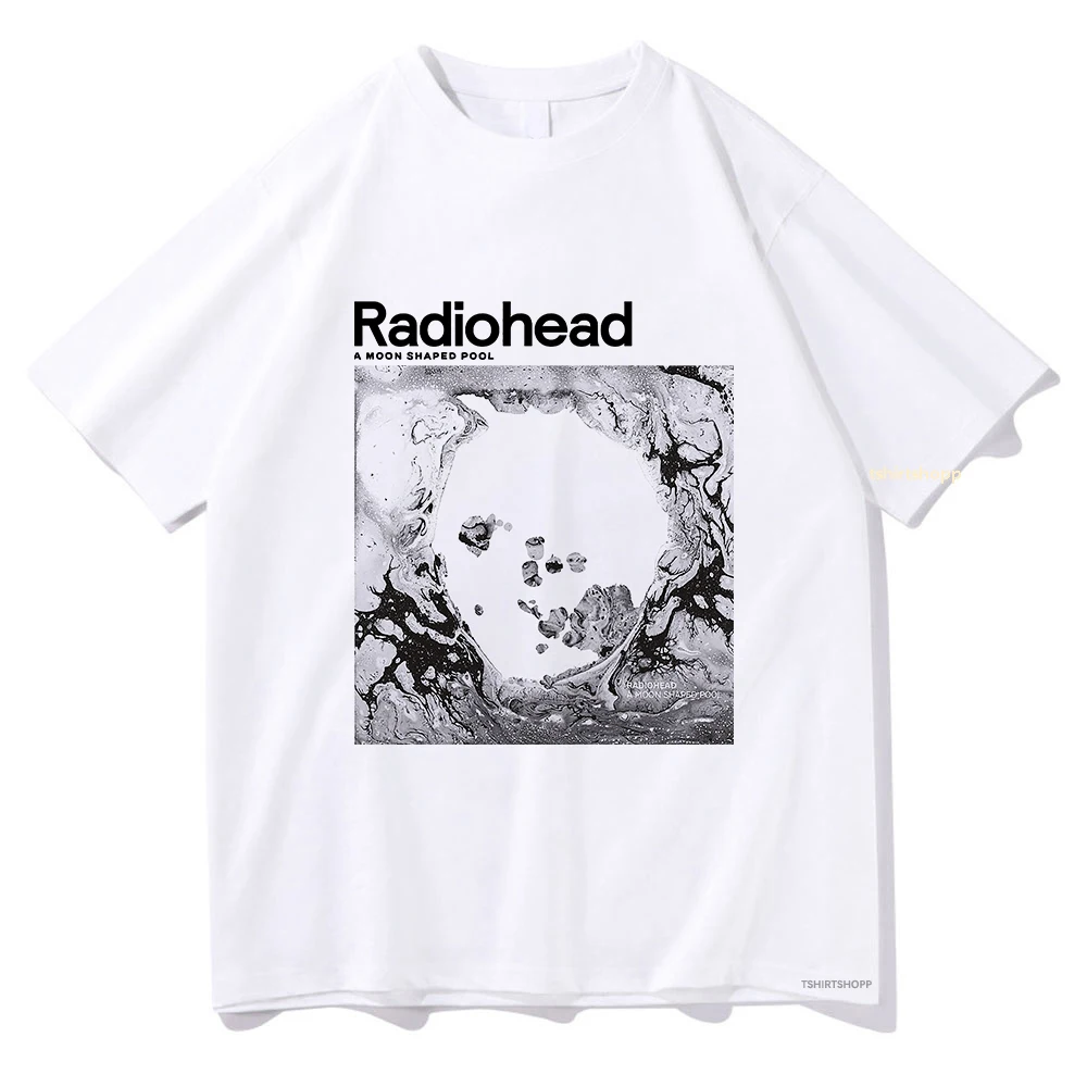 A Moon Shaped Pool T Shirt Radiohead Men/women Harajuku Vintage Graphic Tshirt Classic Unisex High Quality Cotton Tee Shirts