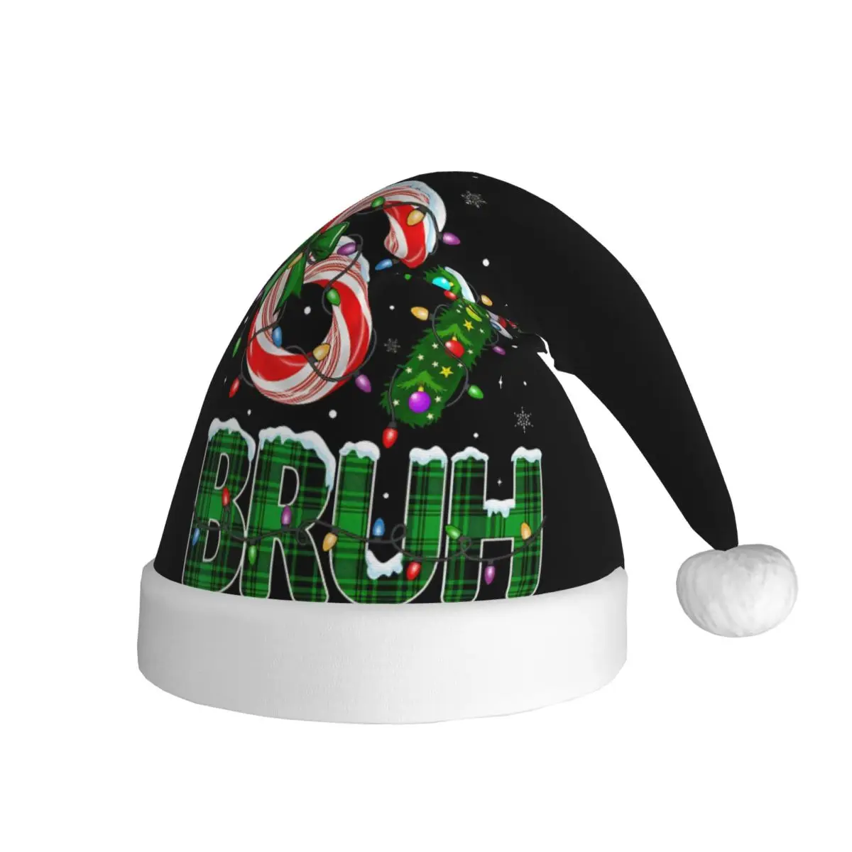 Bruh 67 Six Seven 6 7 Meme Anime Cartoon Christmas Hats for Adult Men Women Christmas Tree Candy Cane Santa Hat Cap Supplies