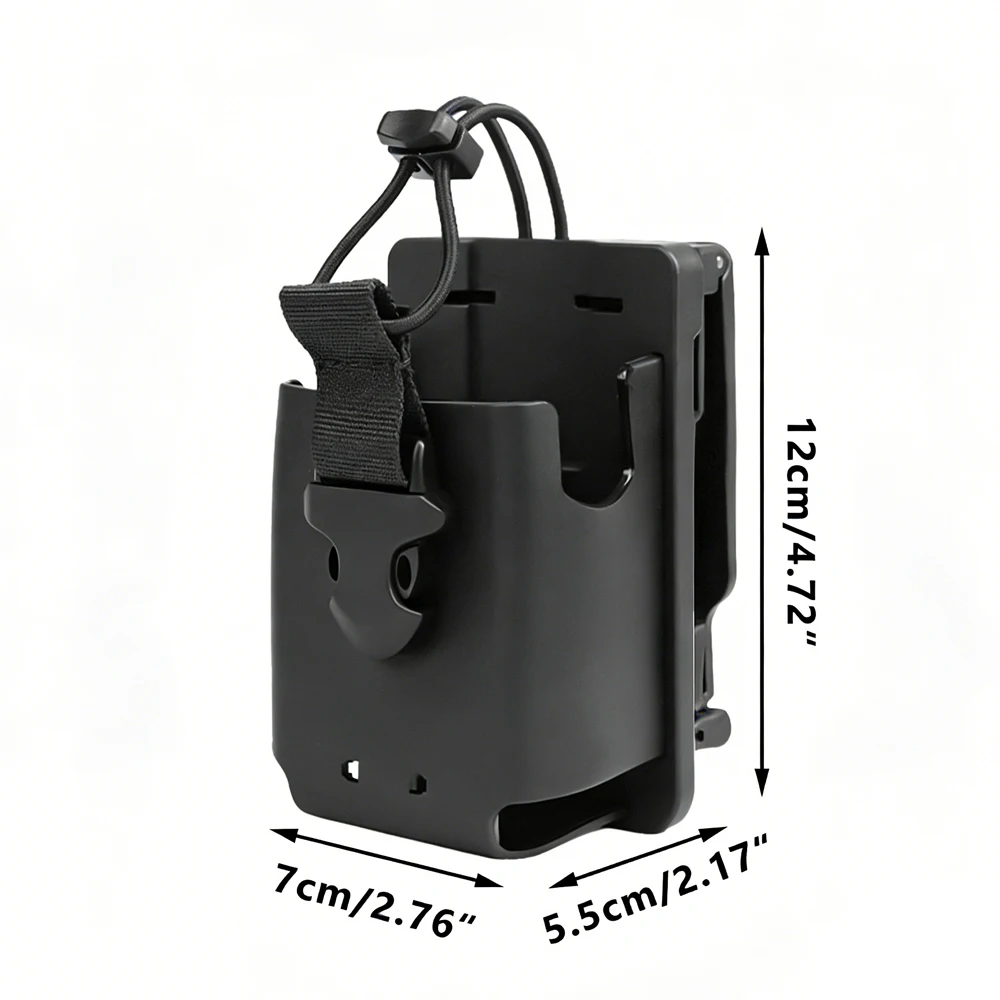 Quick Release Radio Holster 360° Rotation Universal Walkie Talkie Case TPU Molle Interphone Holder with Belt Clip for Belt Vest - view 4