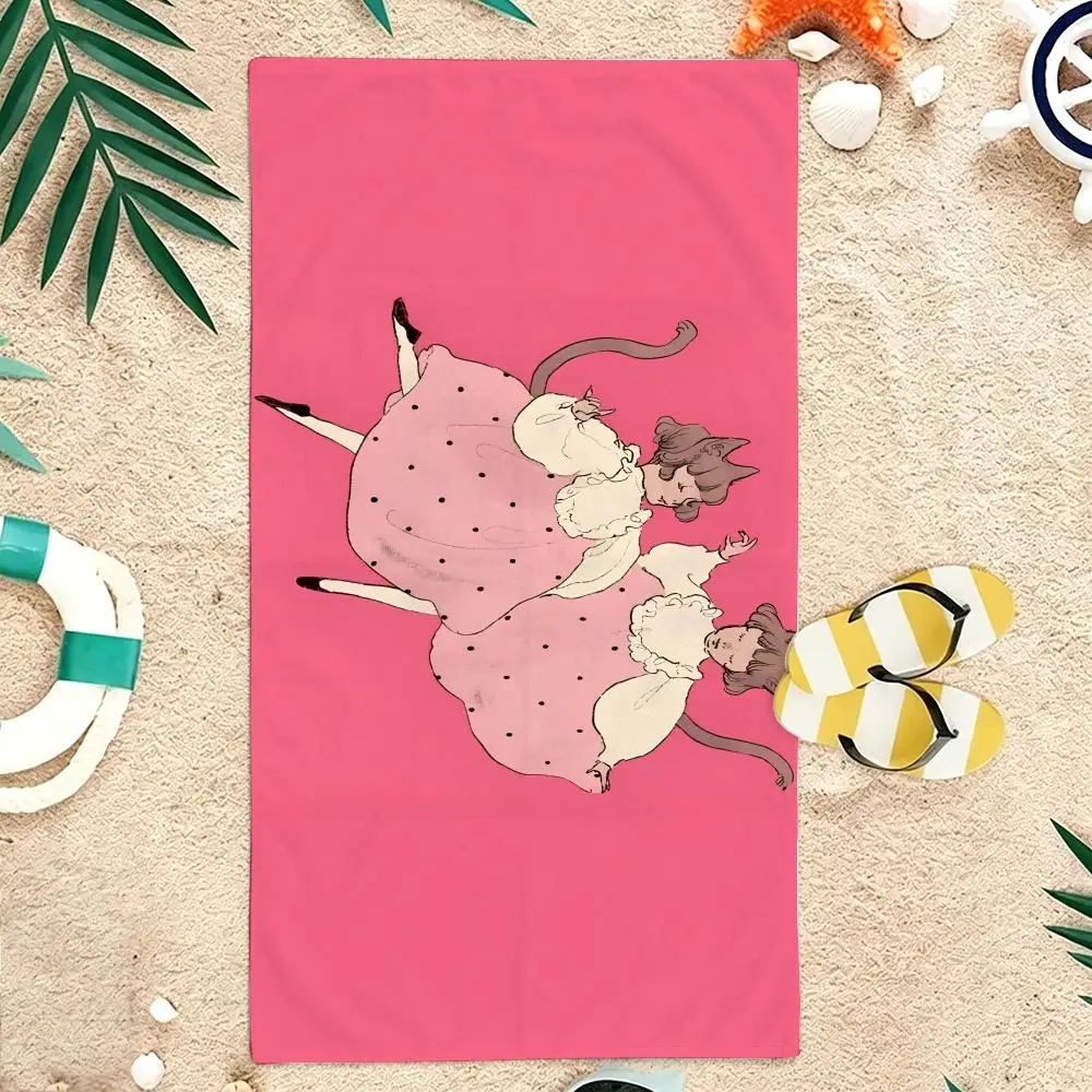 Healing Manga Kurahashi Rei Art Collection Towel Microfiber soft Beach Towel for Travel Fitness Sauna Bathing Camping